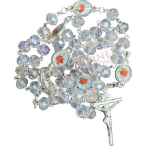 White Crystal Rosary with Infant Jesus Medals