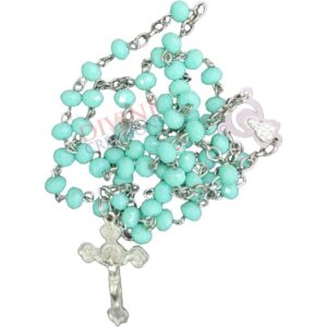 Light Green Opaque Crystal Rosary