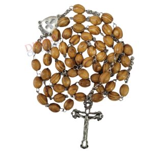 Olive Wood Rosary with Cross Medal
