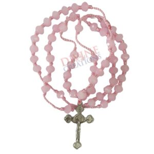 Pink Opaque Crystal Thread Rosary