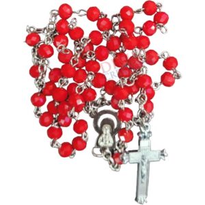 Red Opaque Crystal Rosary