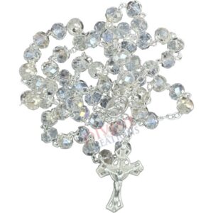 White Crystal Rosary For Wedding/ First Holy Communion