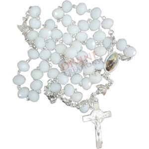 White Opaque Crystal Rosary